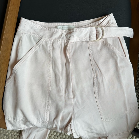 Jonathan Simkhai Light Pink Crepe Cargo Pants - Picture 5 of 12